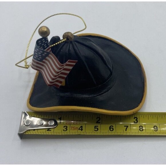 Fireman Hat Christmas Ornament Fire Department Helmet Patriotic Flag Firefighter - Picture 9 of 9